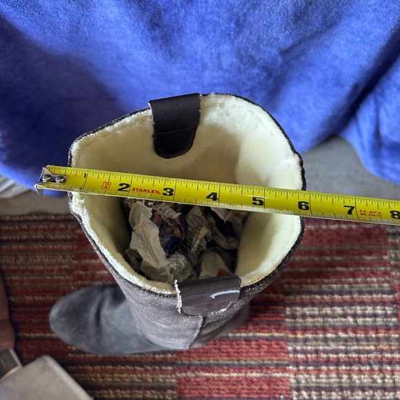 Chocolate Brown Suede Boots With Fur Lining - Picture 8 of 8